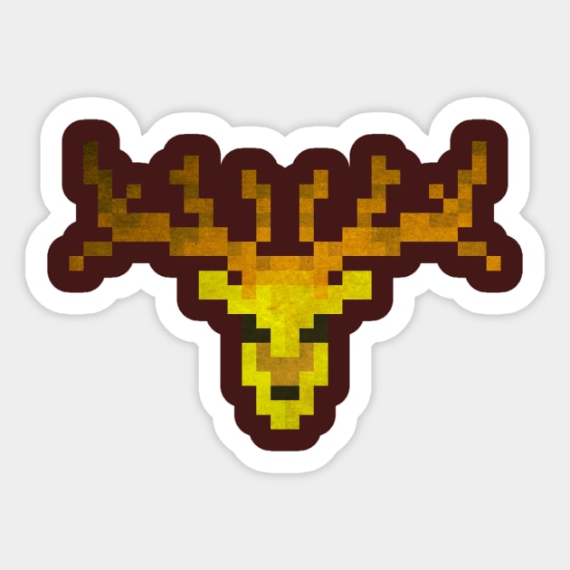 Pixel Deer Sticker by Olipix